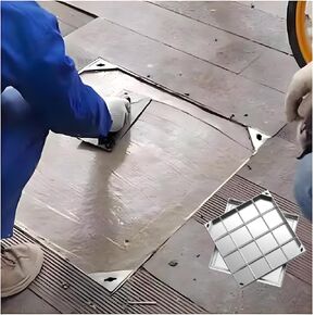 Invisible Drain Cover Embedded Channel Grate Galvanized Drain Manhole Cover with Stainless Steel Frame 8cm Depth 30x30cm (11.8x11.8in) – Aesthetic & Functional Drainage Solution in Saudi Arabia