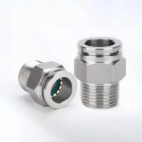 Pneumatic Hose Fitting 304 Stainless Steel PCF Tube Connector 1/8 1/4 1/2 Quick Release Pipe Fittings 1Pcs(4-M5 (4mm-M5)) in Kuwait