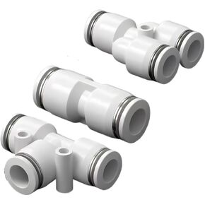 Pneumatic Fitting White Hose Fittings Pipe Connectors PCF 1/4 1/2 6mm 8mm Thread Coupling Tube Connector 1Pcs(6-03 (6mm-3l8)) in Kuwait