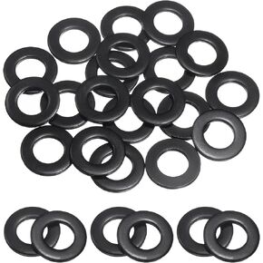 uxcell 20 Pcs M10 Stainless Steel Flat Washers, 10mm ID x 20mm OD x 2mm Thick Black Zinc Plated Metal Washers for Screws and Bolts in Saudi Arabia