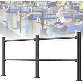 One-Way Traffic Door，Automatic Rebound Swing GateAutomatic Stainless Steel Security Barrier Gate - One-Way Access for Supermarkets & Libraries, Black 200x100cm, 6.3cm -, Easy Installation, S in Kuwait