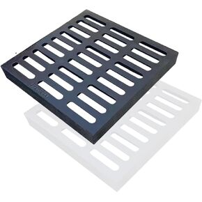 Heavy Duty Cast Iron Drain Grate - 50x50cm Square Cover, B Class Sewer Grate for Garages, Patios & Yards, Durable Debris Blocker for Efficient Outdoor Drainage Solutions in Kuwait