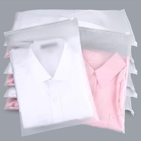 100PCS Clothes Packaging Bags for Shipping, 10x13 inch Clear Clothing Frosted Dust Bag for Travel Storage Businesses, Resealable Plastic Zipper Apparel Bag with Vent Holes for Shirt Document in Kuwait