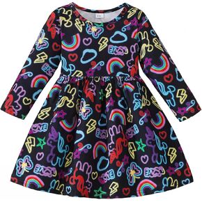 Toddler Girls Dresses 2-7T Long Sleeve Fall Girl Smocked Dress in Kuwait