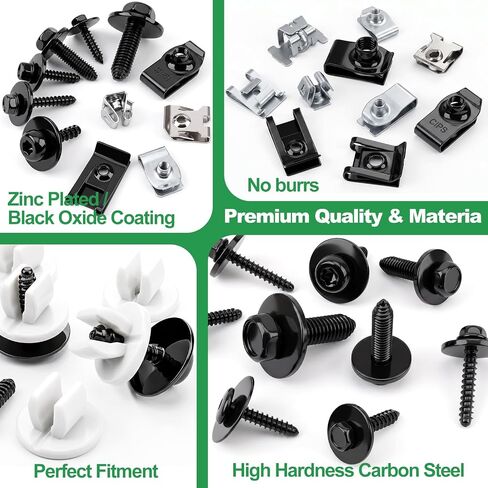 FOLIV 280PCS U-Nut Clips and Bolt Kit, Automotive Body Bolts and Clips Assortment, Engine Undertray Fasteners for Toyota Camry, Honda, Ford, GM-Fender Liner Screws (21 Sizes) in Kuwait