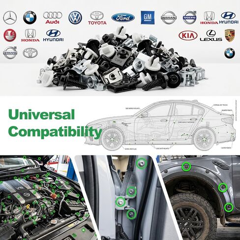 FOLIV 280PCS U-Nut Clips and Bolt Kit, Automotive Body Bolts and Clips Assortment, Engine Undertray Fasteners for Toyota Camry, Honda, Ford, GM-Fender Liner Screws (21 Sizes) in Kuwait