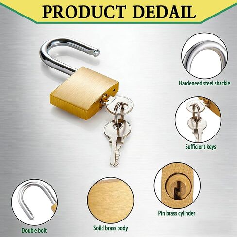Mini Padlock with Keys 2 pcs, Small Size Brass Lock for Luggage, Gym Locker, Backpack, Drawer, Cabinet, Toolbox, Travel & Home Security(20-25mm) in Kuwait