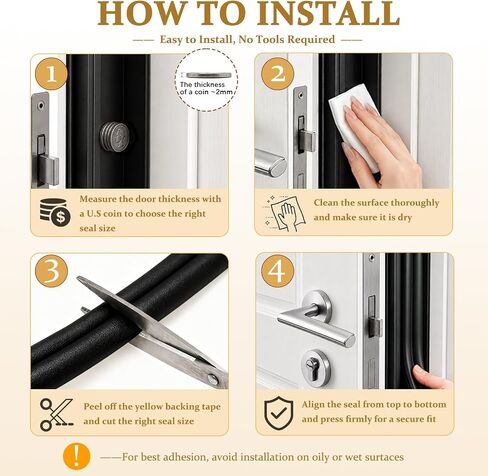 Weather Stripping Door Seal,Soft Foam Insulation Strip, D-Shaped Soundproof Energy Saving Weather Stripping for Doors Windows Cabinets, 18Ft Self-Adhesive Door Frame Weather Seal with Black in Kuwait