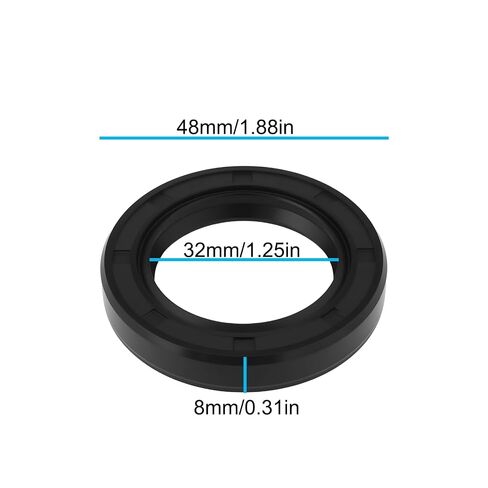 OTOTEC 4X TC Double Lip Skeleton Oil Seal 32x48x8mm NBR for Industrial Sealing Black in Kuwait