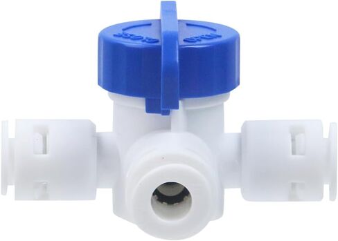 Coshar 2Pcs 3 Way Ball Valve 1/4 inch O.D. Tube Water Line Quick Connector Ball Valve for RO Systems, Purifiers, Filters in Kuwait