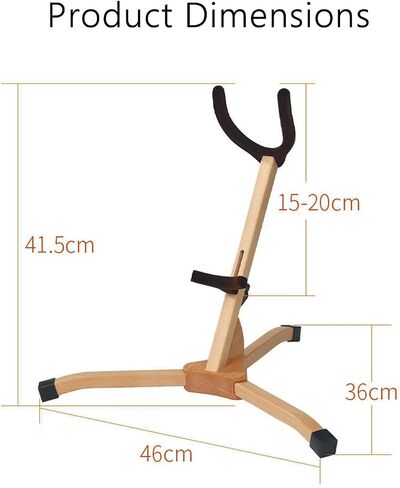 Alto/Tenor Saxophone Stand,Portable Wood Folding Saxophone Stand,Adjustable Hight 15-20cm,with Non-Slip Feet and Padded Holder in Kuwait