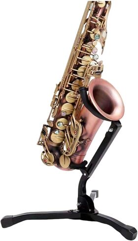 Alto Tenor Saxophone Stand,Foldable Portable Adjustable Saxophone Tripod Stand,with Non-Slip Feet and Padded Holder,for Live Performance Travel in Kuwait