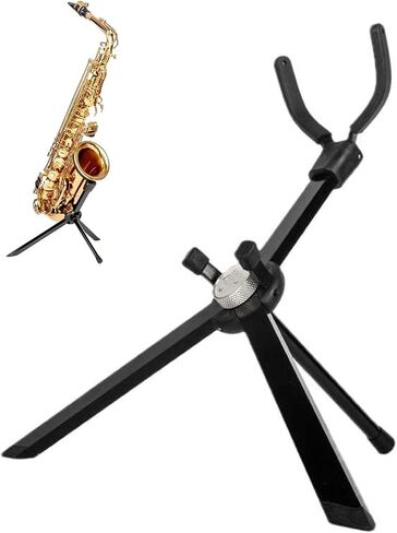Alto/Tenor Saxophone Stand,Foldable Portable Metal Sax Holder Rack,with Carrying Bag and Non-Slip Feet,for Live Performance Travel(24x20x29cm) in Kuwait