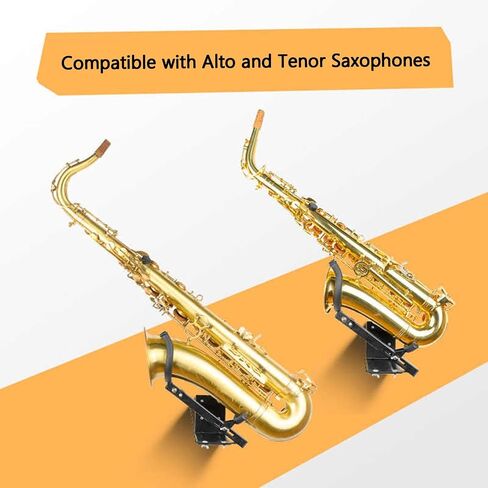 Wall-Mounted Alto/Tenor Saxophone Stand,Angle-Adjustable Saxophone Stand Holder Rack,with Padded Holder,Lightweight and Compact in Kuwait