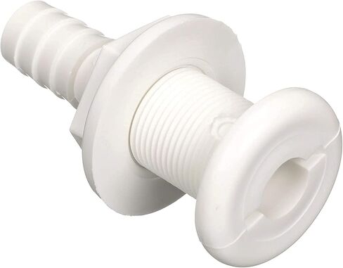 Attwood Marine 5/8" I.D. White Thermoplastic Resin Thru-Hull Connector Fitting in Kuwait