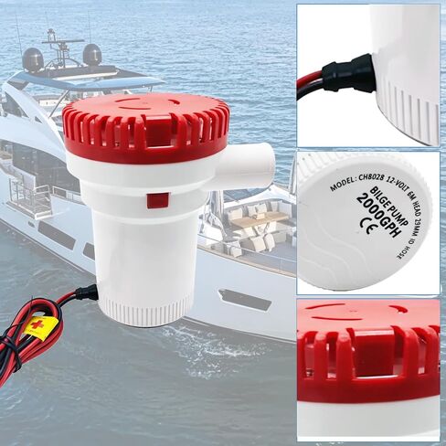 12V 2000GPH Boat Bilge Pump Marine Submersible Water Pump with Automatic Boat Bilge Pump Float Switch Suitable for Water Boats and Ponds Areas In Ships in Kuwait