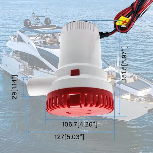 12V 2000GPH Boat Bilge Pump Marine Submersible Water Pump with Automatic Boat Bilge Pump Float Switch Suitable for Water Boats and Ponds Areas In Ships in Kuwait