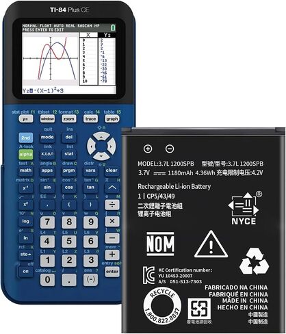 I-84 Plus CE Battery and Charging Kit for Texas Instruments,Part No 3.7L1200SPB 3.7V TI-Nspire CX II TI-Nspire CX II CAS,High-Capacity Replacement Battery with Rapid Charger & Tools in Saudi Arabia