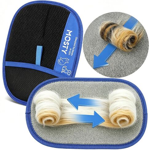 Pet Hair Removal Glove,Double Sided Electrostatic, Reusable Cat & Dog Hair Remover Mitt for Furniture, Couch, Carpet, Car Seat, Quick Cleaning Grooming Glove,1Pcs in Kuwait