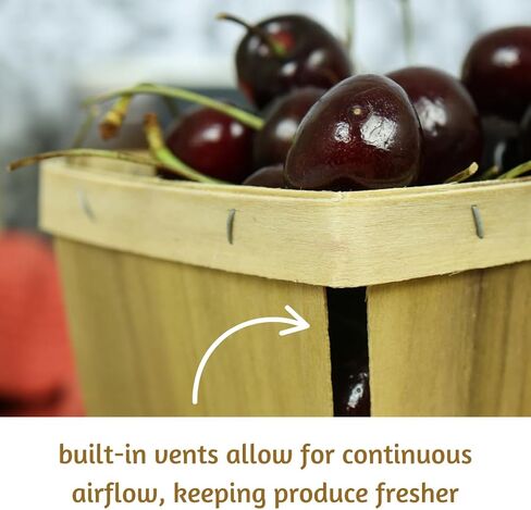 Pint Berry Baskets – Small Wooden Fruit and Vegetable Baskets – Perfect for Farmer’s Markets, Harvesting, Gifting, and Décor (12) in Saudi Arabia
