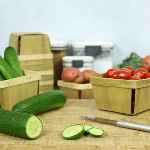 Pint Berry Baskets – Small Wooden Fruit and Vegetable Baskets – Perfect for Farmer’s Markets, Harvesting, Gifting, and Décor (12) in Saudi Arabia