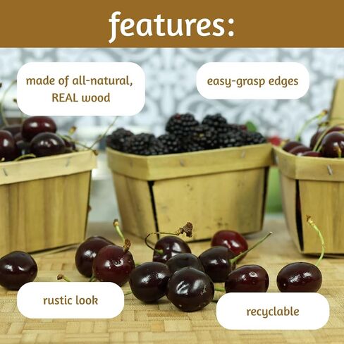 Pint Berry Baskets – Small Wooden Fruit and Vegetable Baskets – Perfect for Farmer’s Markets, Harvesting, Gifting, and Décor (12) in Saudi Arabia