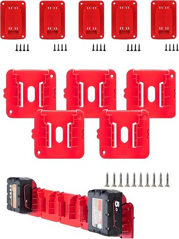 Tool Holders and Battery Holder for Milwaukee M18 18V bandsaw bracket 5pc Wall Mount mounting plate Hanger Battery 5pc Drill Tool Storage Shelf with Screws in Saudi Arabia