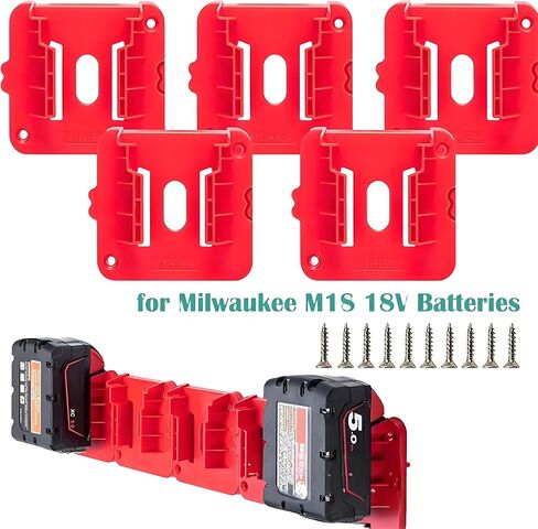 Tool Holders and Battery Holder for Milwaukee M18 18V bandsaw bracket 5pc Wall Mount mounting plate Hanger Battery 5pc Drill Tool Storage Shelf with Screws in Saudi Arabia