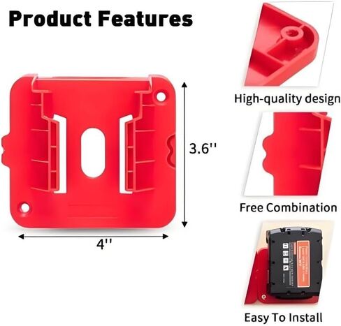 Tool Holders and Battery Holder for Milwaukee M18 18V bandsaw bracket 5pc Wall Mount mounting plate Hanger Battery 5pc Drill Tool Storage Shelf with Screws in Saudi Arabia