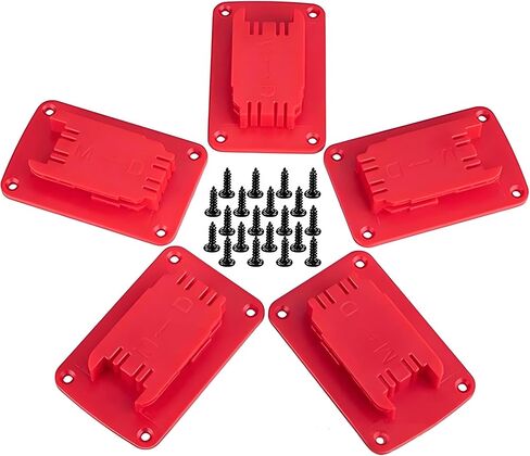 Tool Holders and Battery Holder for Milwaukee M18 18V bandsaw bracket 5pc Wall Mount mounting plate Hanger Battery 5pc Drill Tool Storage Shelf with Screws in Saudi Arabia