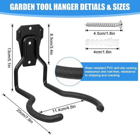 MAQUITA Garden Tool Wall Mount Rack, 4-Piece Steel String Trimmer Holder, Garage Storage Hook fo Eater, Leaf Blower, Lawn Equipment in Saudi Arabia