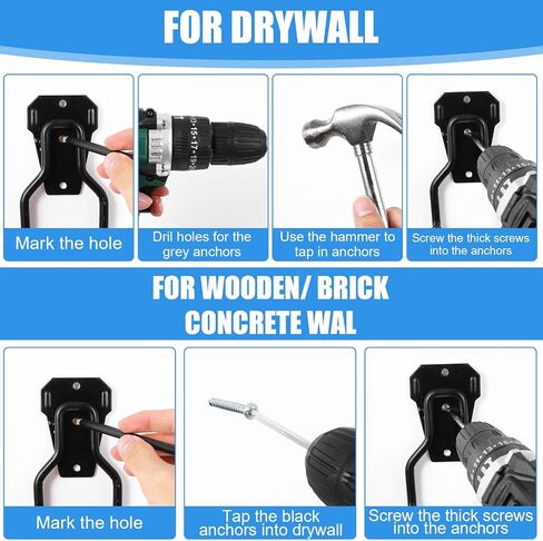 MAQUITA Garden Tool Wall Mount Rack, 4-Piece Steel String Trimmer Holder, Garage Storage Hook fo Eater, Leaf Blower, Lawn Equipment in Saudi Arabia