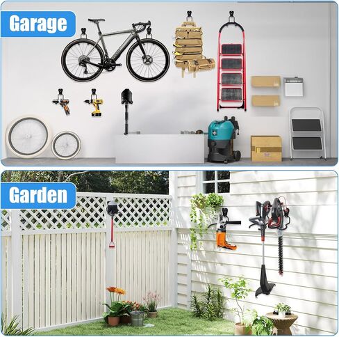 MAQUITA Garden Tool Wall Mount Rack, 4-Piece Steel String Trimmer Holder, Garage Storage Hook fo Eater, Leaf Blower, Lawn Equipment in Saudi Arabia