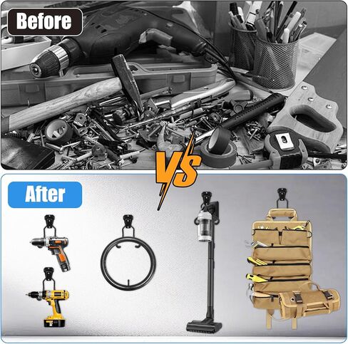 MAQUITA Garden Tool Wall Mount Rack, 4-Piece Steel String Trimmer Holder, Garage Storage Hook fo Eater, Leaf Blower, Lawn Equipment in Saudi Arabia