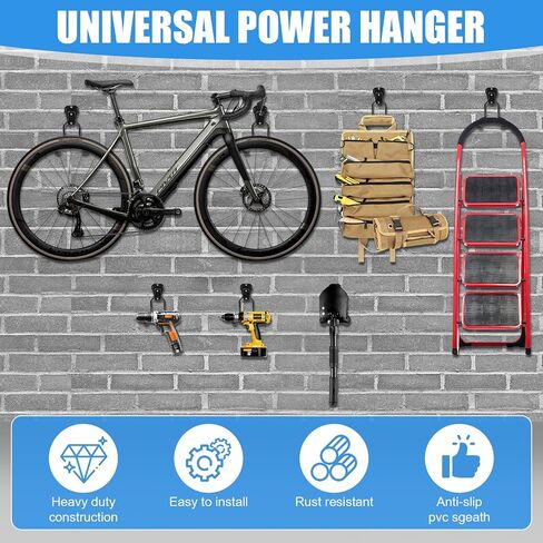 MAQUITA Garden Tool Wall Mount Rack, 4-Piece Steel String Trimmer Holder, Garage Storage Hook fo Eater, Leaf Blower, Lawn Equipment in Saudi Arabia