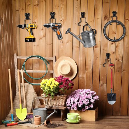 MAQUITA Garden Tool Wall Mount Rack, 4-Piece Steel String Trimmer Holder, Garage Storage Hook fo Eater, Leaf Blower, Lawn Equipment in Saudi Arabia