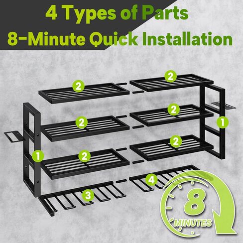 Large Power Tool Organizer Wall Mount,4 Layers 8 Drill Holder Heavy Duty Metal Cordless Tool Storage Loads 420lbs with Screwdriver Holder,Utility Racks for Garage, Workshop, Pegboard, Shed - 32 Inch in Saudi Arabia