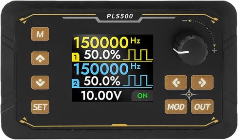 Dual Channel PWM Signal Generator 1Hz-500kHz 0-100% Duty Cycle 1.8in Color Screen with Encoder Control Phase Shift 0-359 for Industrial Servo Tester Pulse Signal in Saudi Arabia