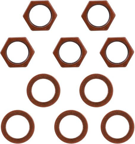 5 Set of Guitar Jack Nut and Washer, Alloy Thread 3/8" Input Output Jack Nut and Washers Replacement Parts for Electric Guitar Bass All Types Sockets(Red Bronze Color) in Kuwait