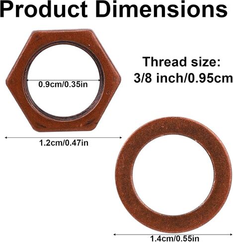 5 Set of Guitar Jack Nut and Washer, Alloy Thread 3/8" Input Output Jack Nut and Washers Replacement Parts for Electric Guitar Bass All Types Sockets(Red Bronze Color) in Kuwait