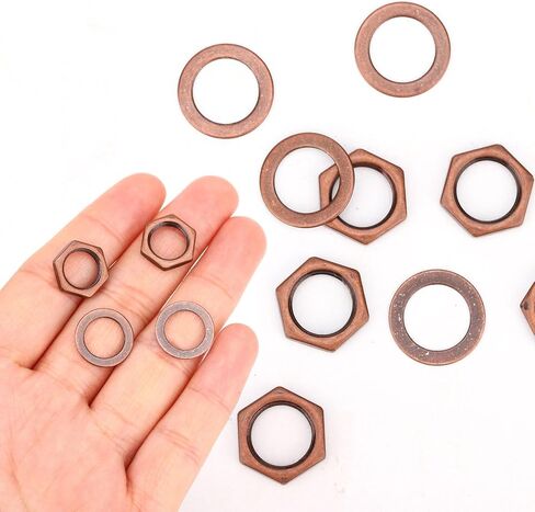 5 Set of Guitar Jack Nut and Washer, Alloy Thread 3/8" Input Output Jack Nut and Washers Replacement Parts for Electric Guitar Bass All Types Sockets(Red Bronze Color) in Kuwait