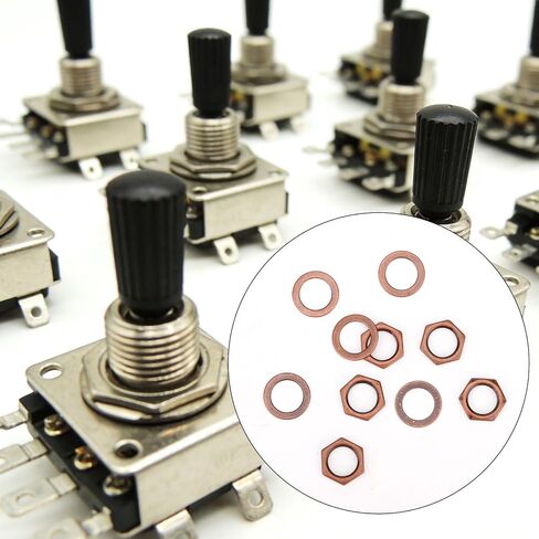 5 Set of Guitar Jack Nut and Washer, Alloy Thread 3/8" Input Output Jack Nut and Washers Replacement Parts for Electric Guitar Bass All Types Sockets(Red Bronze Color) in Kuwait