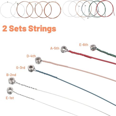 Acoustic Guitar Kit, Guitar Accessories Kit Including Acoustic Strings, Picks, Bridge Pins, Bridge Saddle Nut and 3-In-1 Restring Tool Winder Cutter And Pin Puller in Kuwait