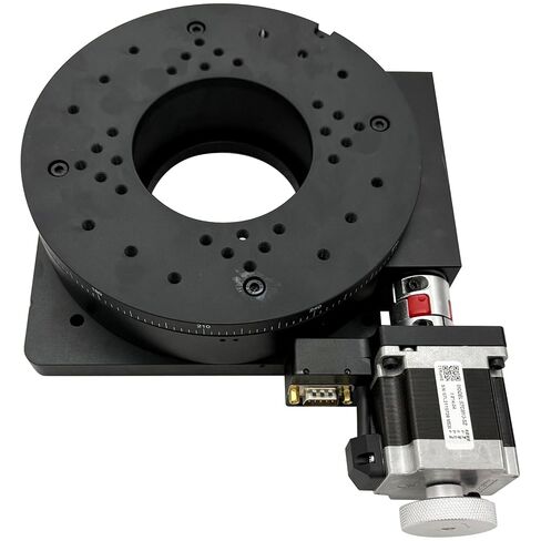 DC24V 180:1 Worm Gear Motorized Precision Rotary Stage 200mm Aluminum 55KG Load | 360° Continuous Rotation, 0.005° Repeatability, DM542 2-Phase Stepper Driver For Laser CNC Marking Engraving Machines in Kuwait