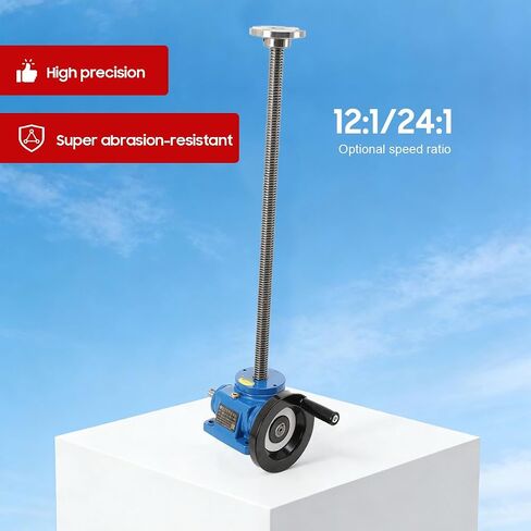 SWL Worm Gear Screw Jack, Manual Hand Wheel Lifting Platform, 6:1 Ratio | Manual Worm Gear Handwheel Lift, Elevator Hoist: 500mm (19.69in) Stroke, 200kg (440lbs) Capacity in Saudi Arabia