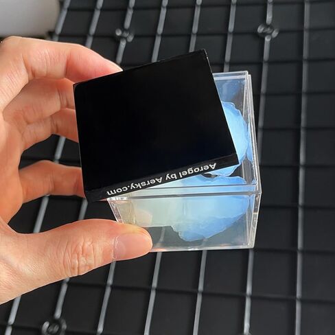 Aerogel with Cube Display Box 55mm - Lightest Solid on Earth, Frozen Smoke, STEAM Science Kit, Hydrophobic, Heat Insulation, Nanomaterial in Kuwait
