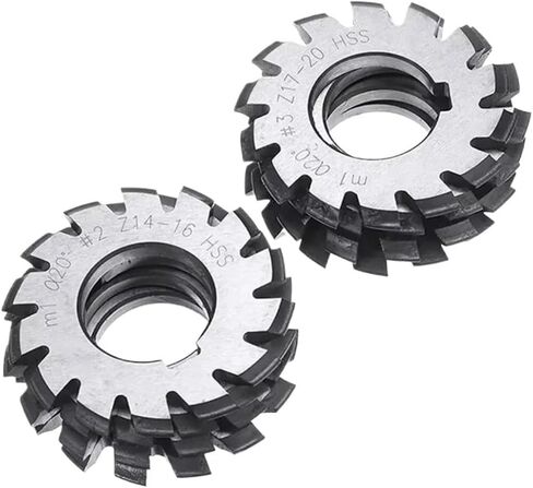 HSS Gear Mill Cutters M0.3 M0.5 M0.6 M0.8 M1 M1.25 M1.75 M2.25 M2.5 M3 M4 M5 Milling Cuttering Gear Cutting Tool Modulus PA20 Degrees NO.1-NO.8 HSS Gear(8PCS(NO.1-NO.8)_M5X40) in Kuwait