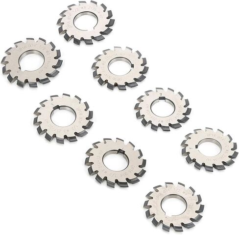 HSS Gear Mill Cutters 8Pcs Involute Gear Milling Cuttering Set High Speed Steel Cutting Tools 55mm 22mm for Metalworking Tool in Kuwait