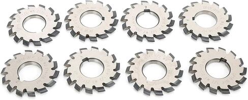HSS Gear Mill Cutters 8Pcs Involute Gear Milling Cuttering Set High Speed Steel Cutting Tools 55mm 22mm for Metalworking Tool in Kuwait