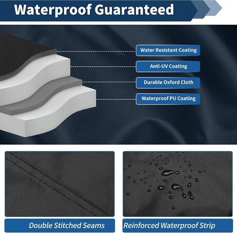 X AUTOHAUX for Jet Ski Cover Fits 103"-115"(3 Seater), 300D Duty Oxford AntiUV Waterproof Trailerable PWC Cover Fit for Yamaha for SeaDoo for Kawasaki Models W/ 2 Air Vent and 10 Straps Black in Kuwait